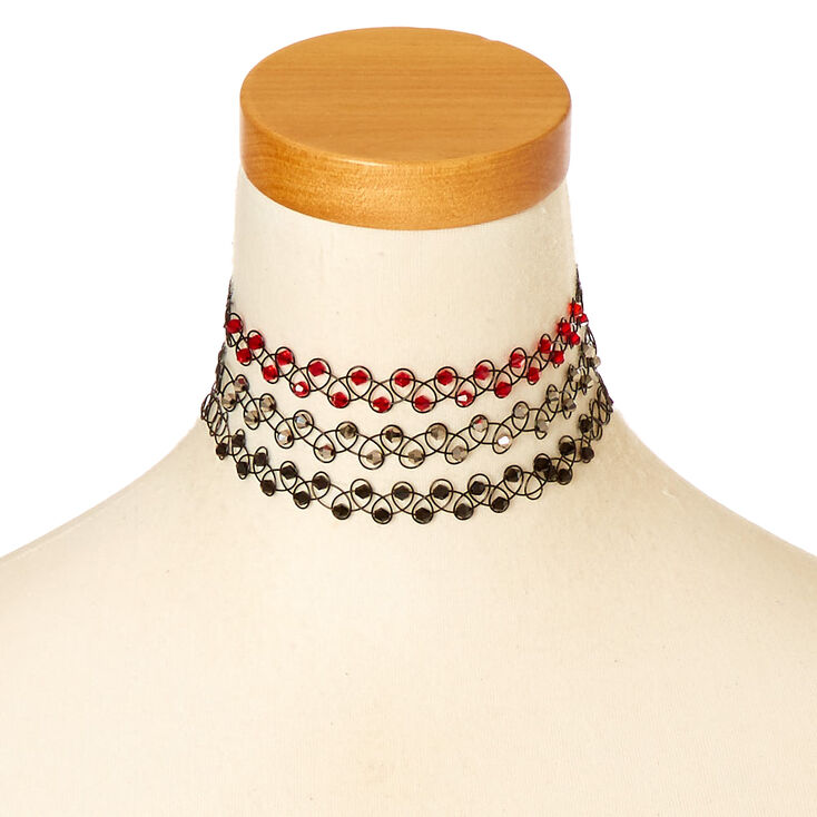 Beaded Tattoo Choker Necklaces - 3 Pack,