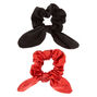 Devil Knotted Bow Hair Scrunchies - 2 Pack,
