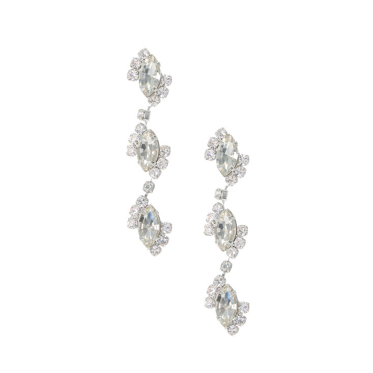 Marquis Crystal Trio Drop Earrings,