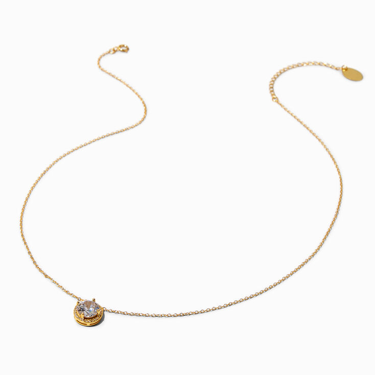 B&#39;Loved by Icing Gold Sterling Silver Cubic Zirconia Halo Pendant Necklace,