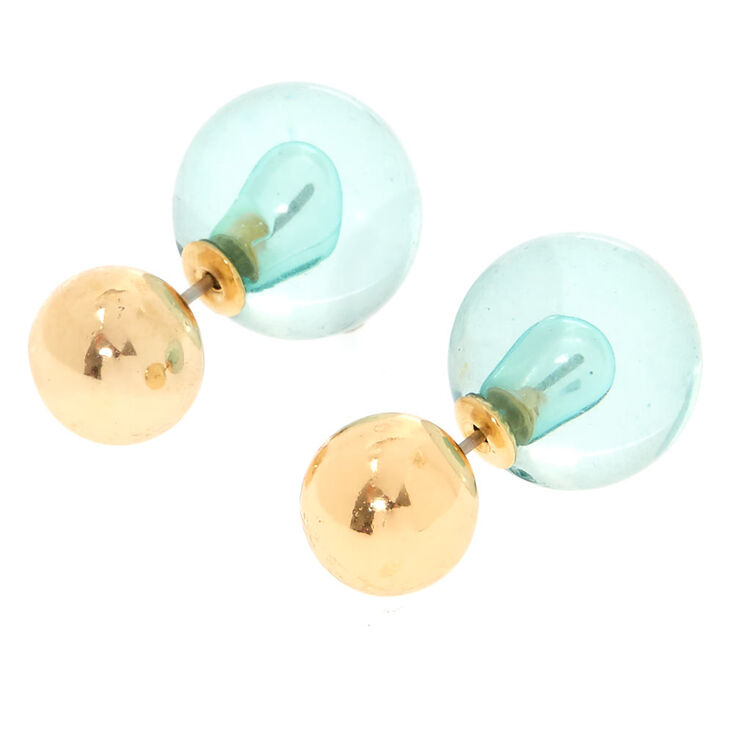 Gold Tone Turquoise Front Back Ball Earrings Icing Us Gold Tone Turquoise Front Back Ball Earrings