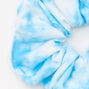 Medium Blue &amp; White Tie Dye Hair Scrunchie,