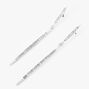 Silver 3&quot; Rhinestone Linear Drop Earrings,