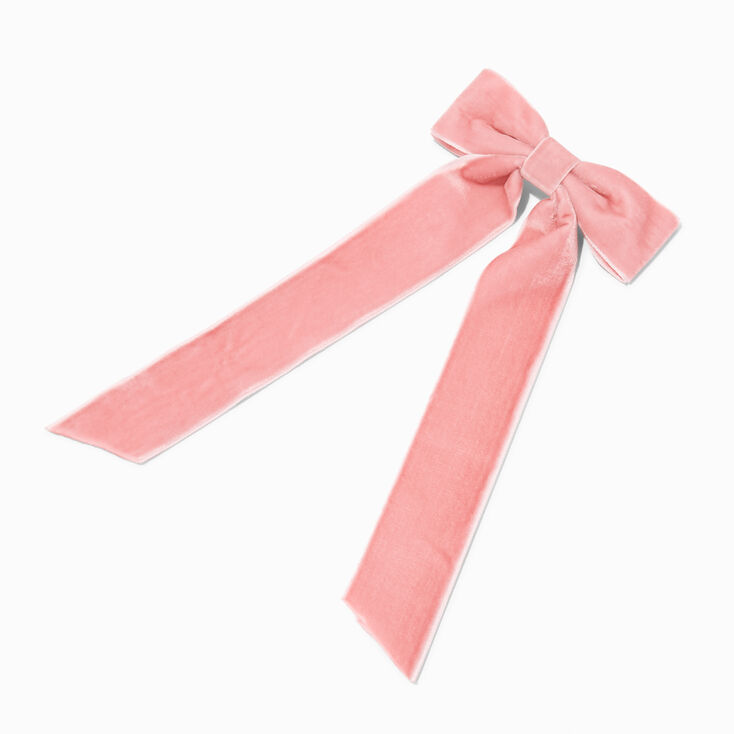 Blush Pink Long Tail Bow Hair Clip,