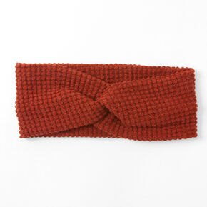 Sweater Knit Twisted Headwrap - Rust,
