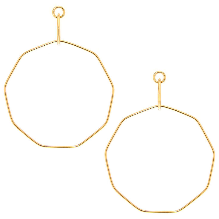 Large Gold Geometric Drop Earrings,