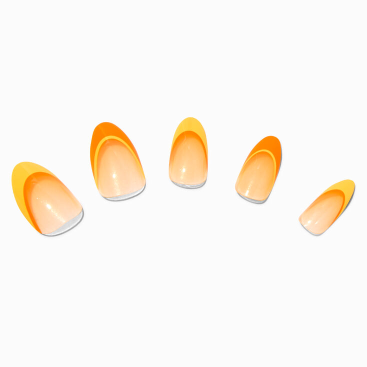 Monochromatic Orange Tip Stiletto Vegan Faux Nail Set - 24 Pack,