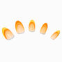 Monochromatic Orange Tip Stiletto Vegan Faux Nail Set - 24 Pack,