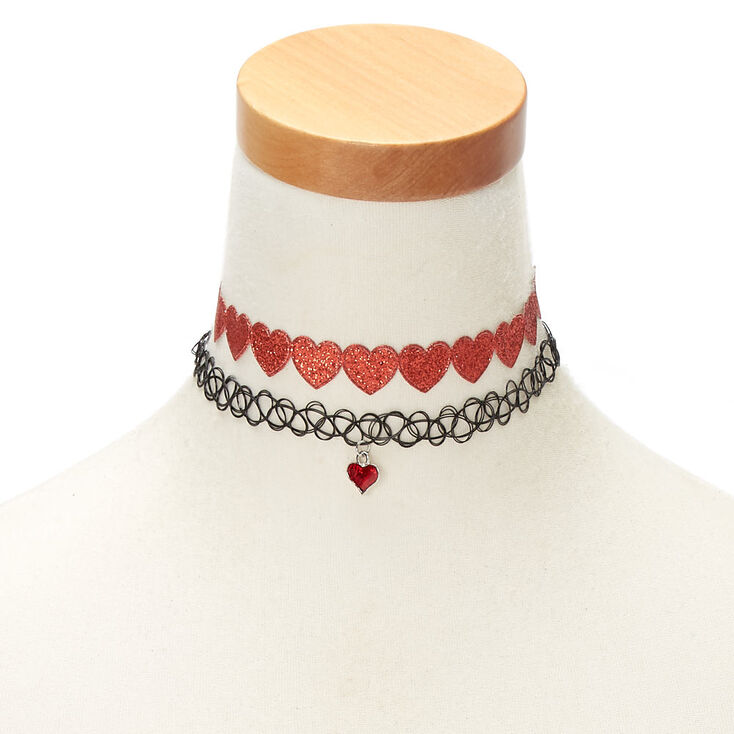 Hearts Choker Necklaces - 2 Pack,