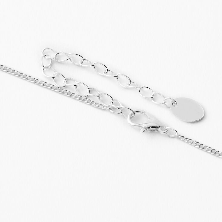 Silver Birthstone Color Tag Pendant Necklace - July,
