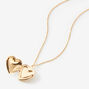 Gold Daisy Heart Locket 16&quot; Pendant Necklace,