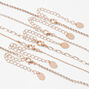 Rose Gold Rhinestone Medallion Necklaces &#40;5 Pack&#41;,