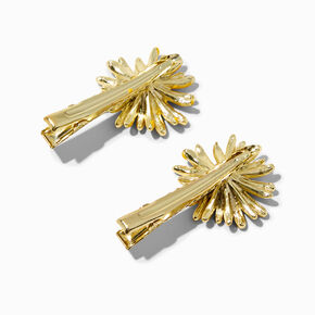 Gold-Tone Sunflower Hair Clips - 2 Pack,