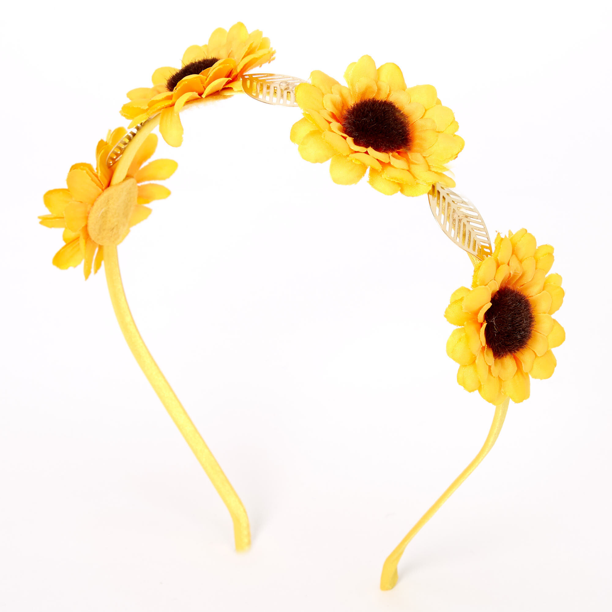 Sunflower Golden Leaf Flower Headband Yellow Icing US