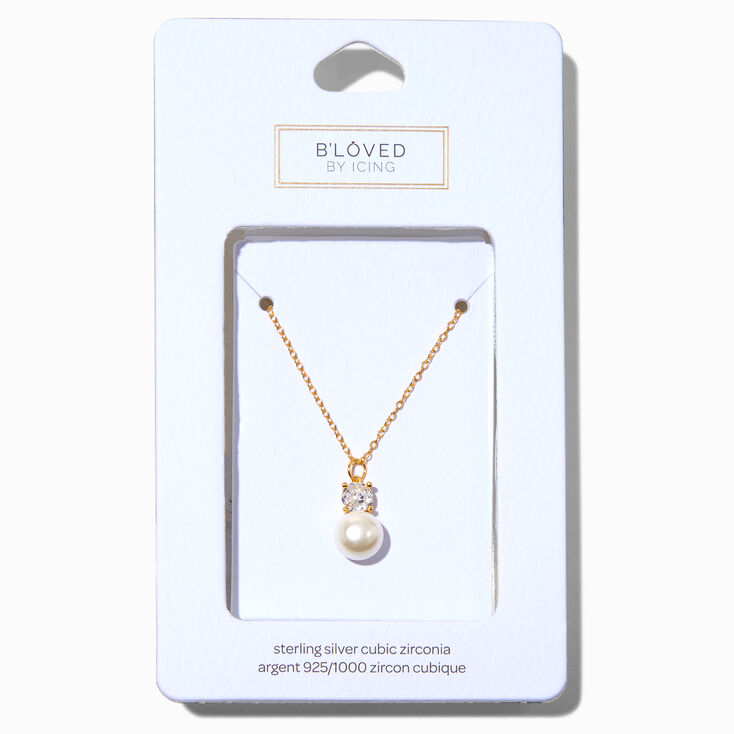 Sterling silver cz & pearl pendant Sterling silver cz & pearl pendant