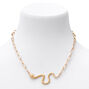 Gold Snake Chunky Chain Statement Necklace,