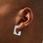 Silver-tone 20MM Square Circle Hoop Earrings,