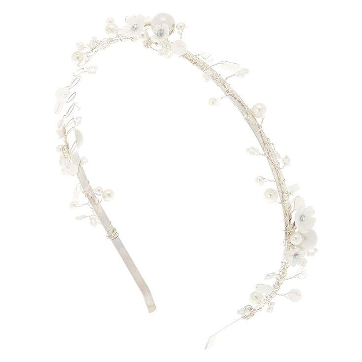 Silver Iridescent Pearl Headband,