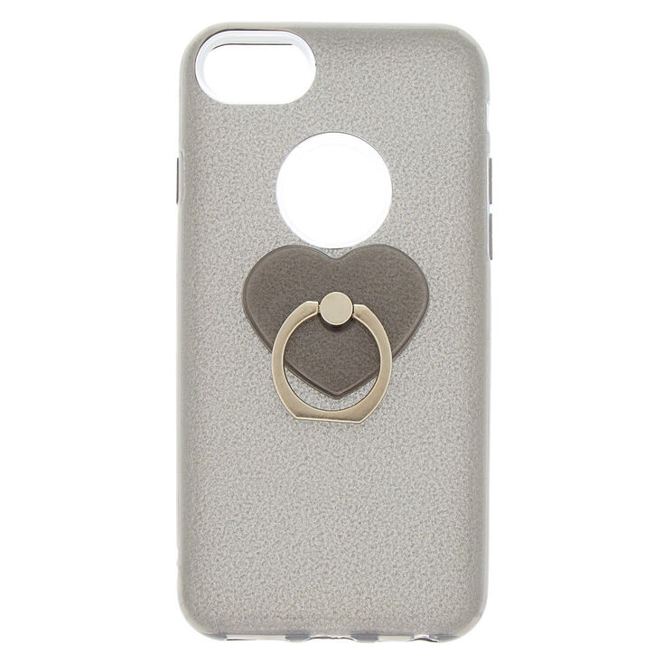 Glitter Heart Ring Holder Phone Case - Fits iPhone 6/7/8,