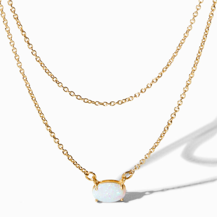 Icing Select 18k Gold Plated Opal Multi-Strand Necklace,