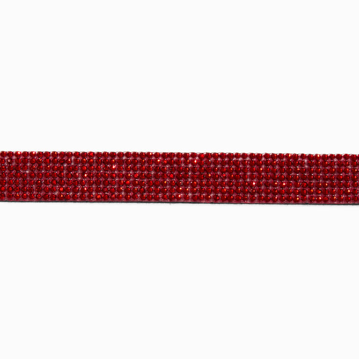 Red Gemstone Bling Choker Necklace,