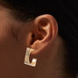 Gold-tone 20MM Square Circle Hoop Earrings,