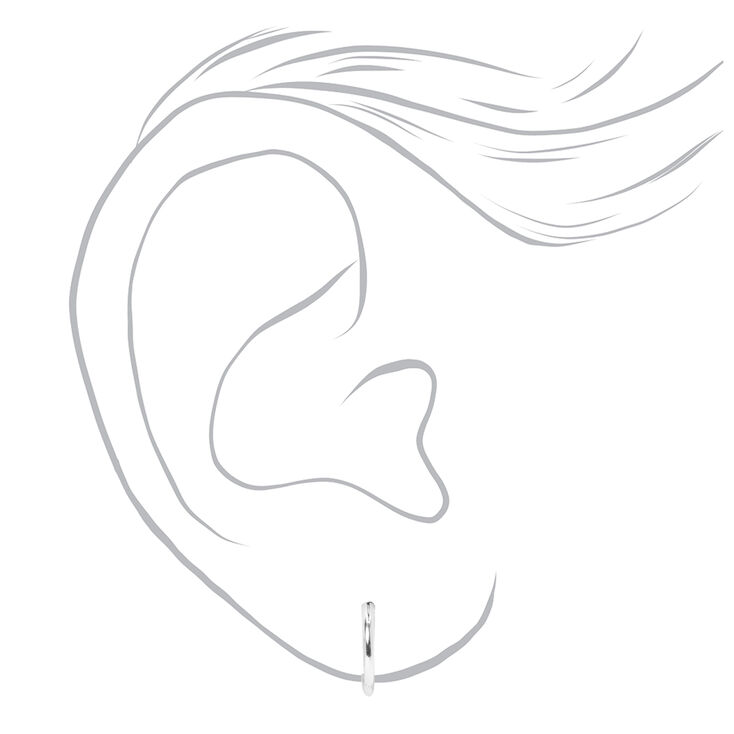 Sterling Silver Single 10MM Hoop Earring,