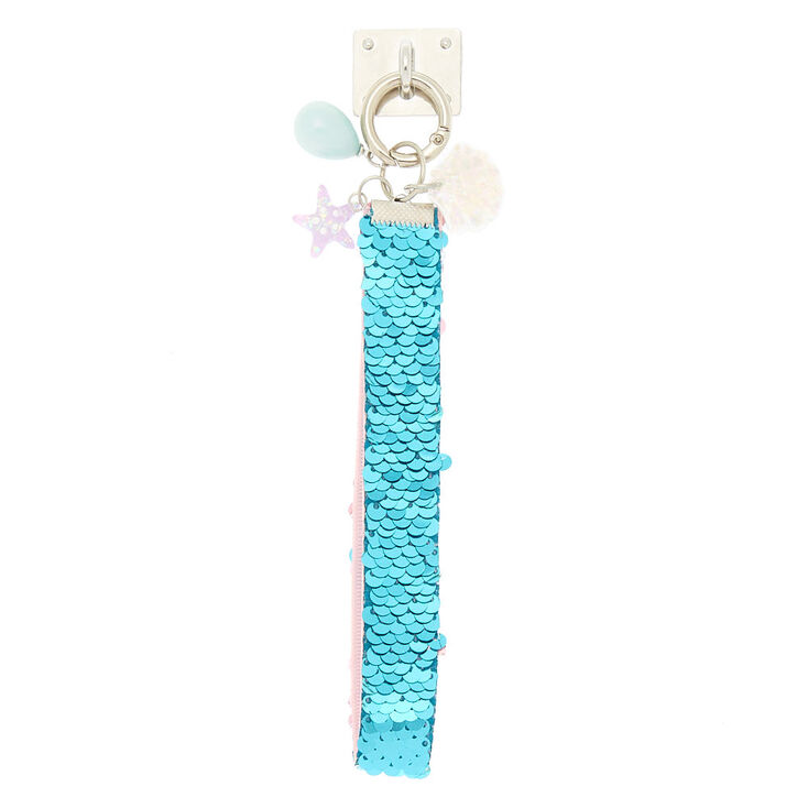 Mermaid Reverse Sequin Phone Wrist Strap - Turquoise,