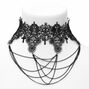 Black Crosses and Chains Lacy Choker Necklace,