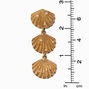 Gold-tone Pearl Embellished Seashell 2.5&quot; Linear Drop Earrings,