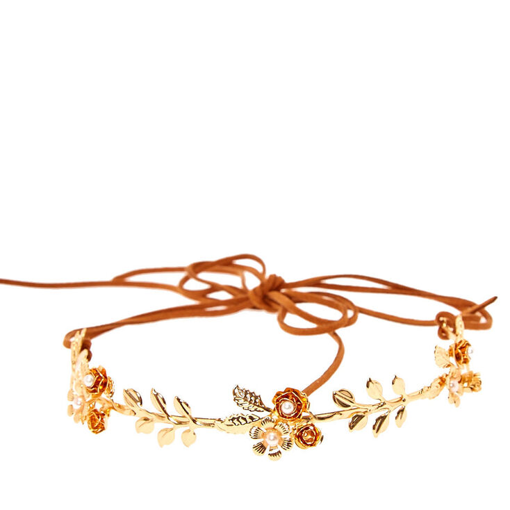 Gold Leaf Tie Headwrap - Burnt Orange,