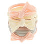 Baby Pink Bow Rolled Hair Ties 8 Pack,