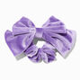 Lilac Velvet Bow Hair Scrunchie,