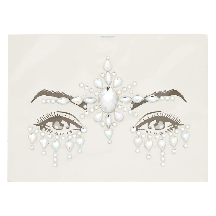 Iridescent Forehead Skin Gems - Silver,