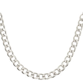 Silver Chunky Chain Choker Necklace,