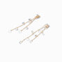 Gold Front &amp; Back Cubic Zirconia Confetti 2.5&quot; Linear Drop Earrings,