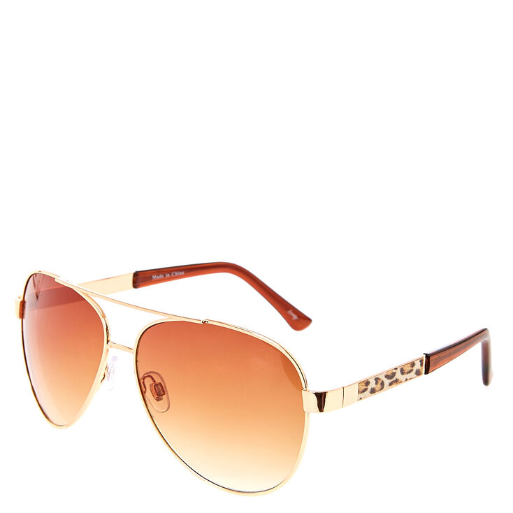 Rose Gold & Leopard Print Sunglasses,