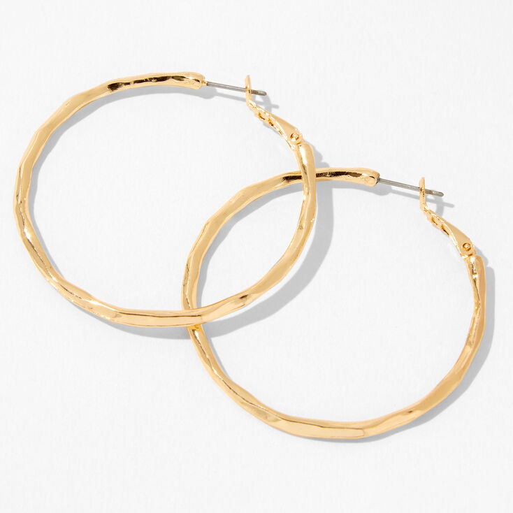 Gold 60MM Molten Hoop Earrings,