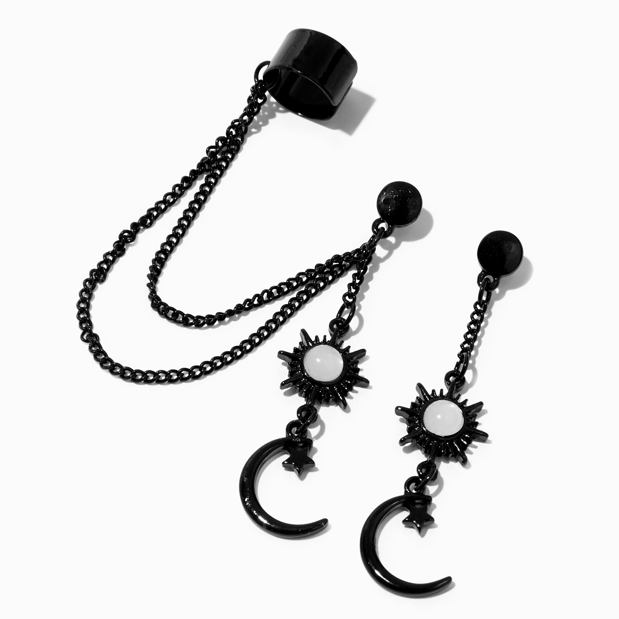 Black ear cuff earrings deals