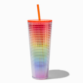 Ombre Rainbow Textured Tumbler,