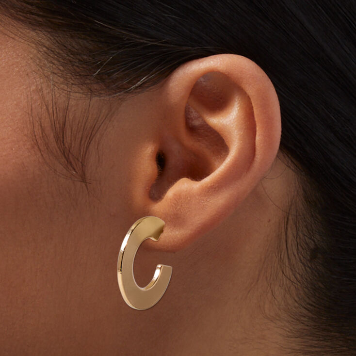 Gold 25MM Flat Hoop Earrings,