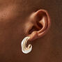 Gold-tone Pearlesque 20MM Hoop Earrings ,