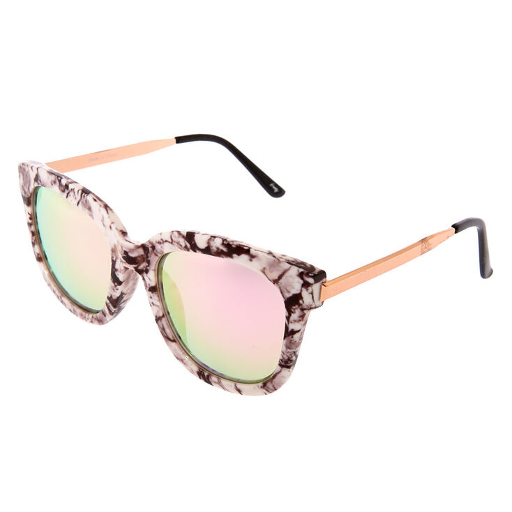 Marble Mirrored Square Sunglasses,