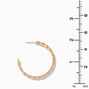 Gold-tone 40MM Textured Leaf Hoop Earrings,