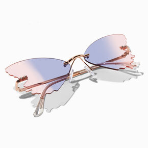 Gold, Purple &amp; Pink Ombre Butterfly Sunglasses,