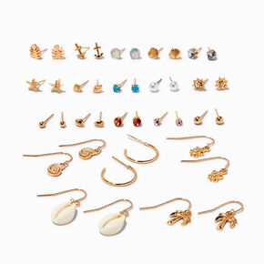 Gold-tone Coastal Earring Set - 20 Pack,