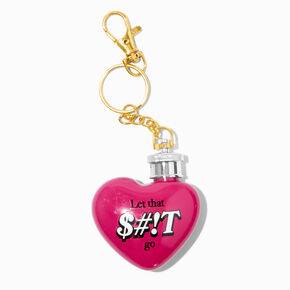 Let That Sh*t Go Heart Mini Flask Keychain,