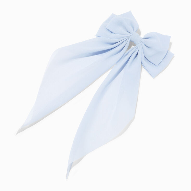 Light Blue Long Tail Bow Hair Clip,