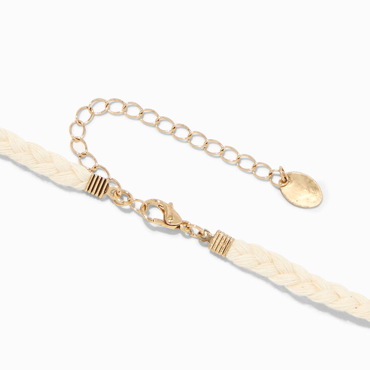 Gold Braided Charm Necklace,