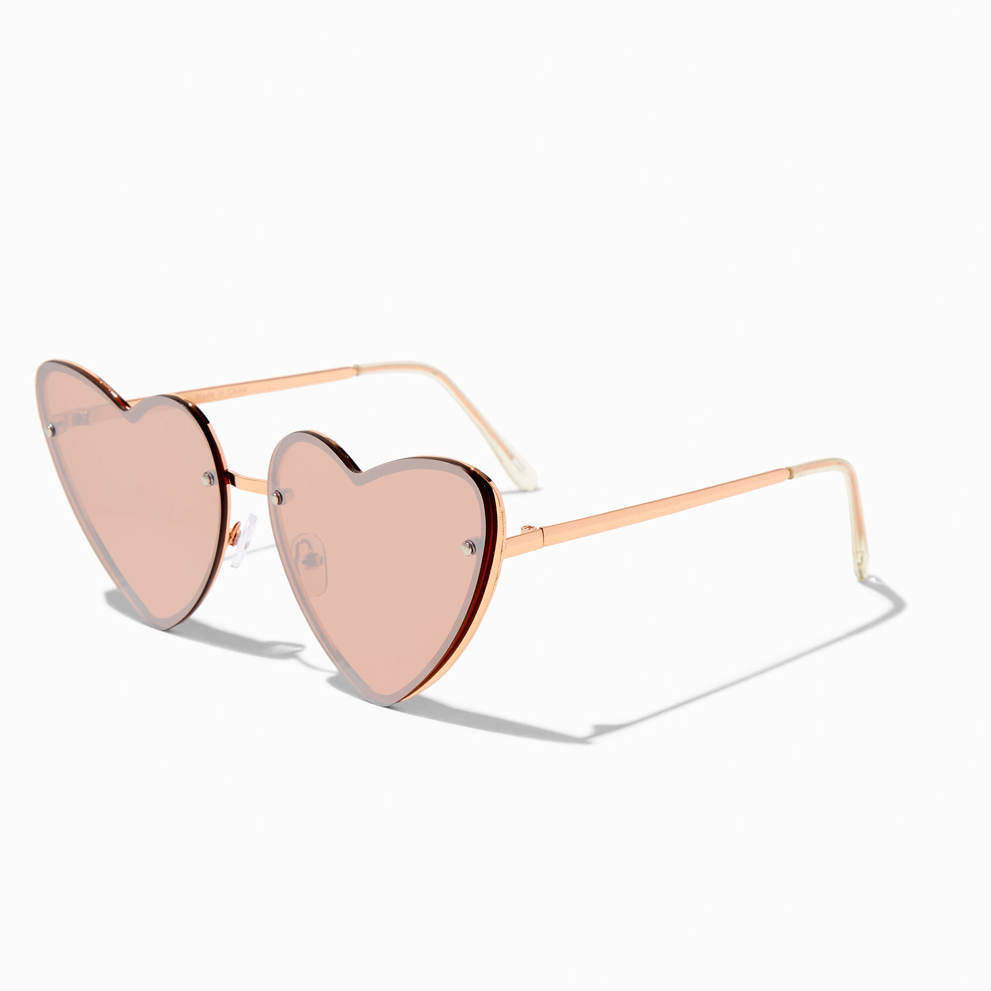 Rose gold heart shaped sunglasses store